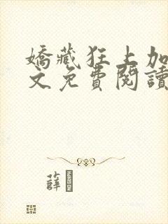 娇藏狂上加狂全文免费阅读笔趣阁