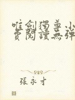 唯剑独尊小说免费阅读无弹窗