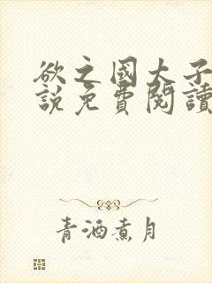 欲之国太子的小说免费阅读