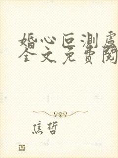 婚心叵测卢丹妮全文免费阅读小说封面