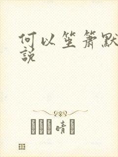 何以笙箫默 小说