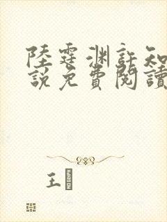 陆霆渊许知夏小说免费阅读最新章节封面