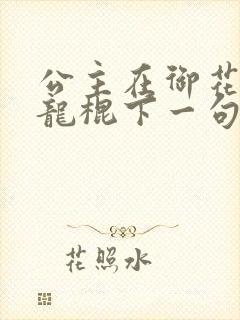 公主在御花园吃龙棍下一句