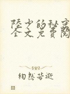 陆少的秘密恋人全文免费阅读