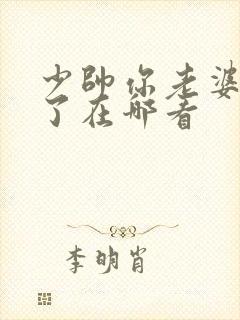 少帅你老婆又跑了在哪看封面