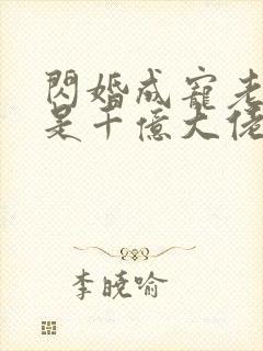 闪婚成宠老公竟是千亿大佬免费阅读笔趣阁封面