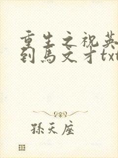 重生之祝英台遇到马文才txt封面