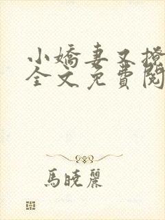 小娇妻又撩又甜全文免费阅读封面
