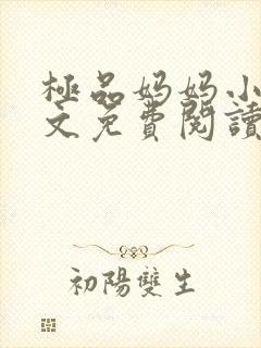 极品妈妈小说全文免费阅读