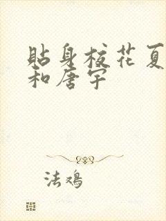 贴身校花夏诗涵和唐宇封面