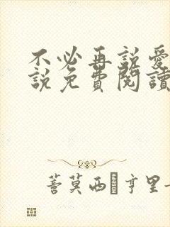 不必再说爱我小说免费阅读无弹窗