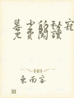 慕少的秘宠甜妻免费阅读封面