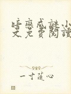 暗恋成谜小说全文免费阅读无弹窗