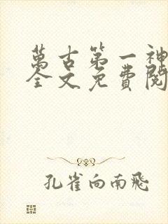 万古第一神小说全文免费阅读