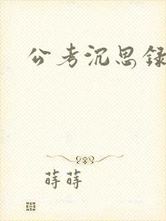 公考沉思录