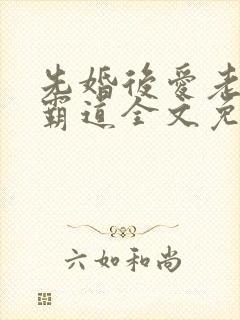 先婚后爱老公太霸道全文免费阅读全文封面