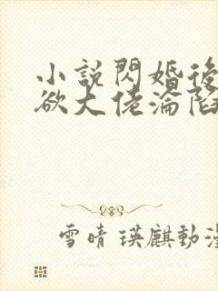 小说闪婚后,禁欲大佬沦陷了全文阅读