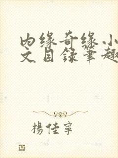 内缘奇缘小说全文目录笔趣阁