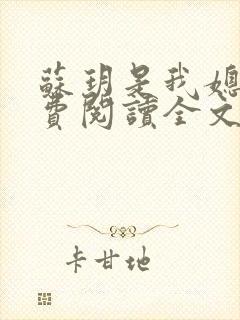 苏玥是我媳妇免费阅读全文无弹窗