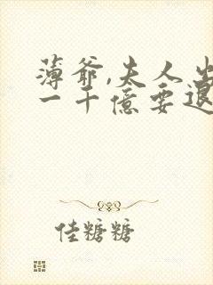 薄爷,夫人出价一千亿要退婚整本免费封面