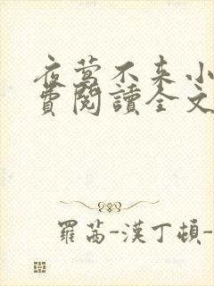夜莺不来小说免费阅读全文无弹窗