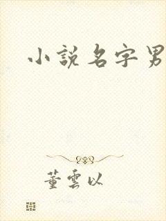 小说名字男生