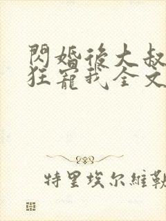 闪婚后大叔每天狂宠我全文