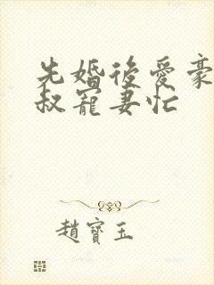 先婚后爱豪门大叔宠妻忙封面
