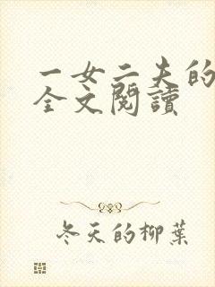 一女二夫的小说全文阅读