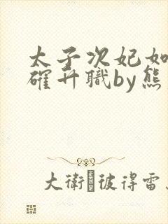 太子次妃如何正确升职by熊春小说免费阅读