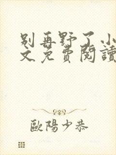 别再野了小说全文免费阅读无弹窗封面