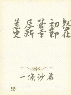 叶辰萧初然最新更新章节在线阅读