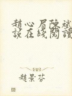 赵心眉陈斌的小说在线阅读封面