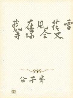 我在风花雪月中等你 全文