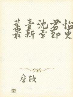 叶青沈君怡小说最新章节更新时间