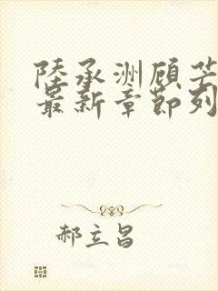 陆承洲顾芒小说最新章节列表