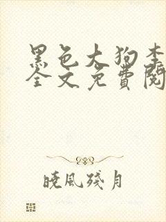 黑色大狗李淑敏全文免费阅读最新章