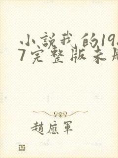 小说我的1987完整版未删减小说封面