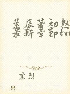 叶辰萧初然免费最新章节txt