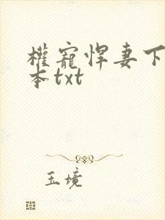 权宠悍妻下载全本txt