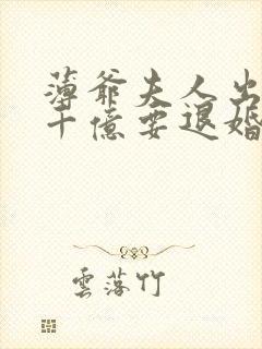 薄爷夫人出价一千亿要退婚免费阅读原文