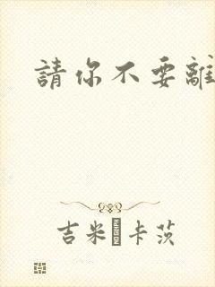 请你不要离开我