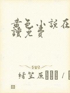 黄色小说在线阅读免费