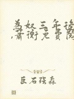 为奴三年后乔念,萧衡免费阅读小说封面