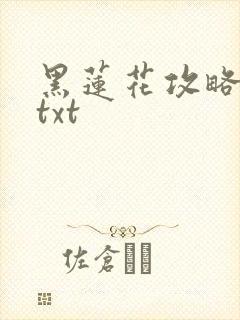 黑莲花攻略手册txt