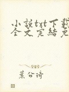 小说txt下载全文完结免费下载