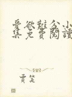 爱欲难分小说全集免费阅读封面