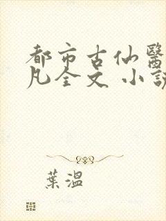 都市古仙医叶不凡全文 小说