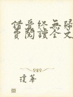 错爱终无归途免费阅读全文封面