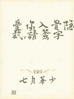 爱你入骨隐婚总裁,请签字封面